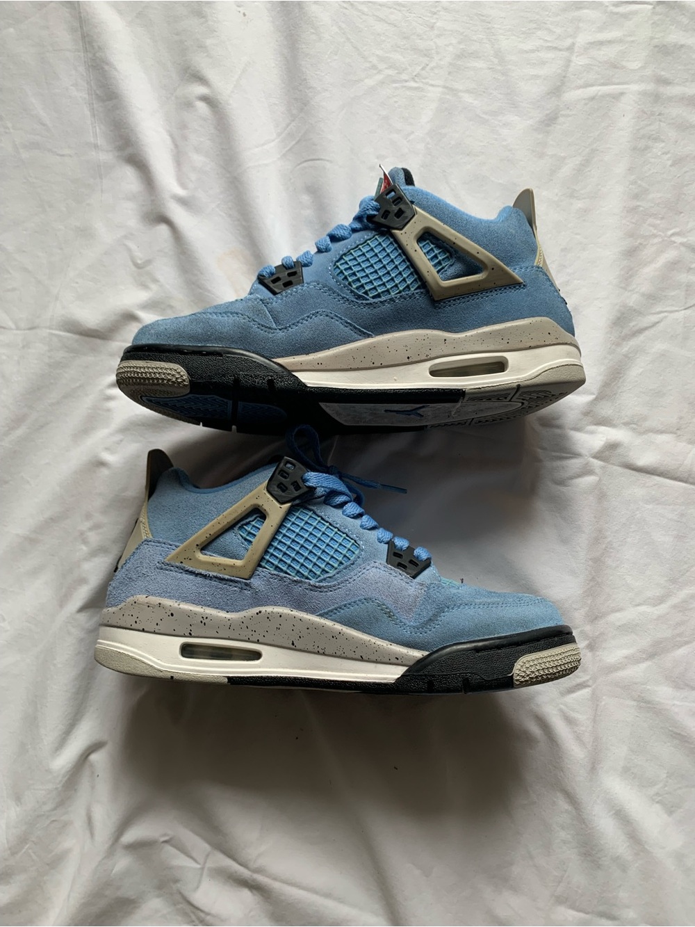 Jordan Light Universal Blue Retro 4 Sneakers with Gray Accents Youth